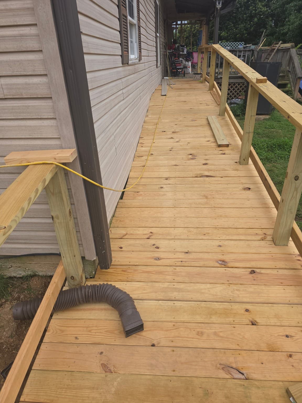 Wood walkway and railing