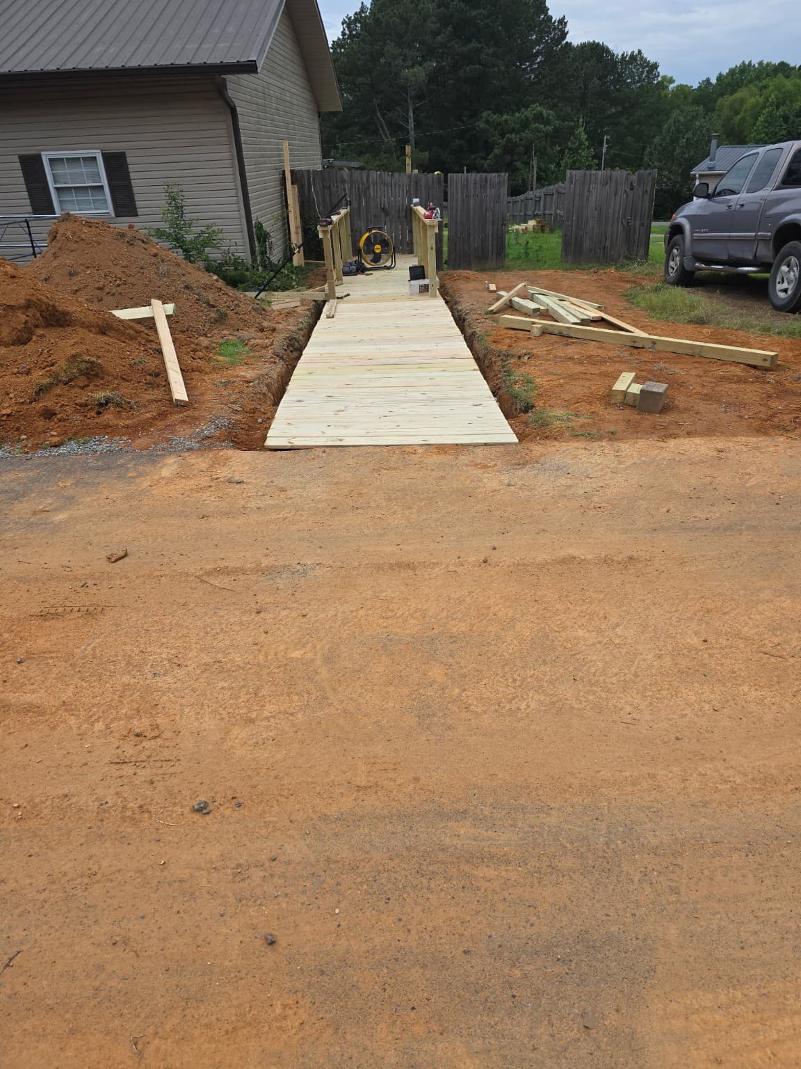 Outdoor walkway construction