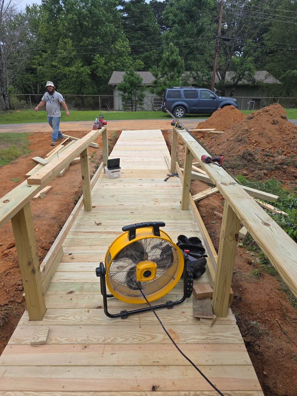 Ramp and railing construction