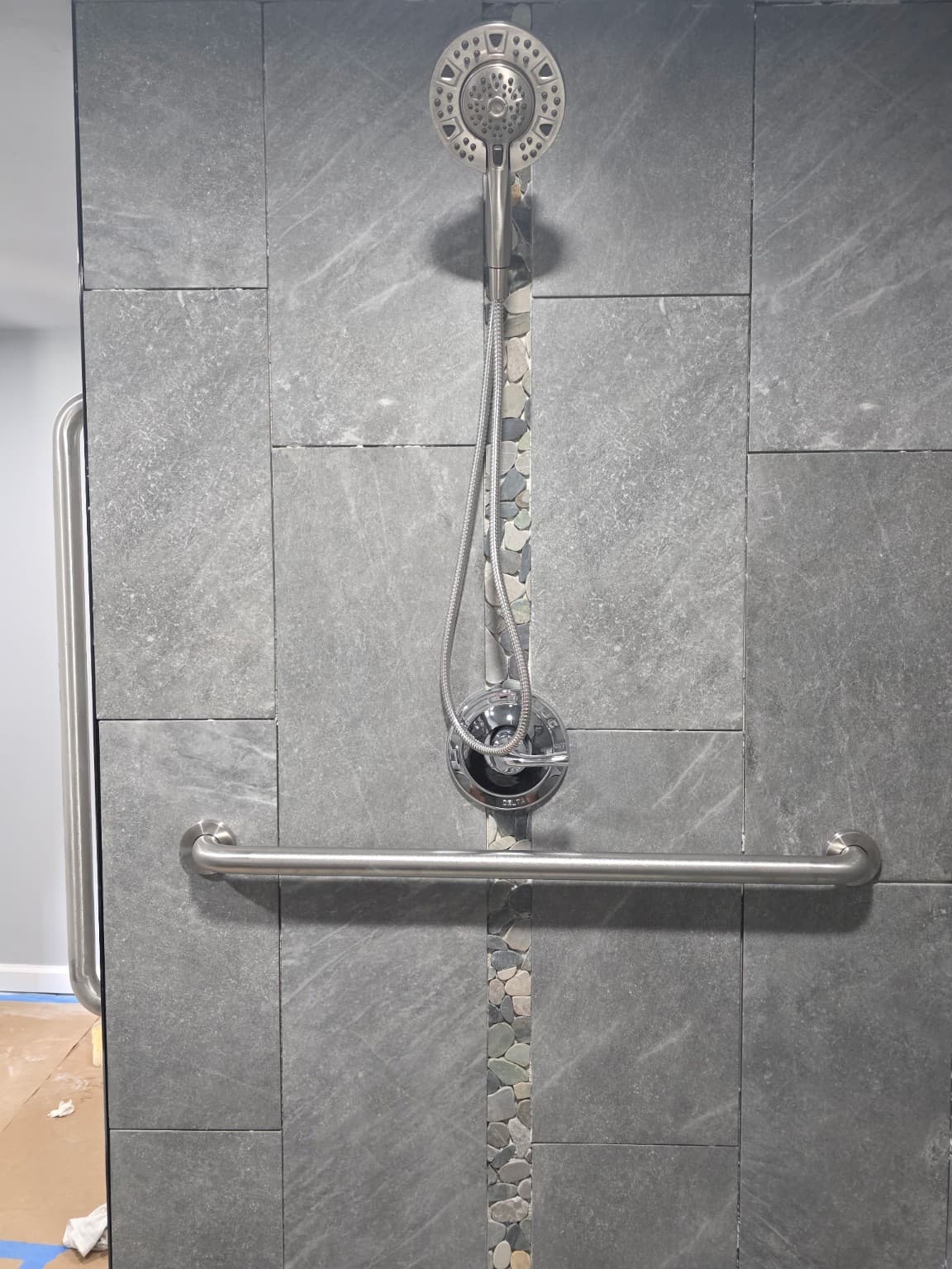 Shower tile and fixtures