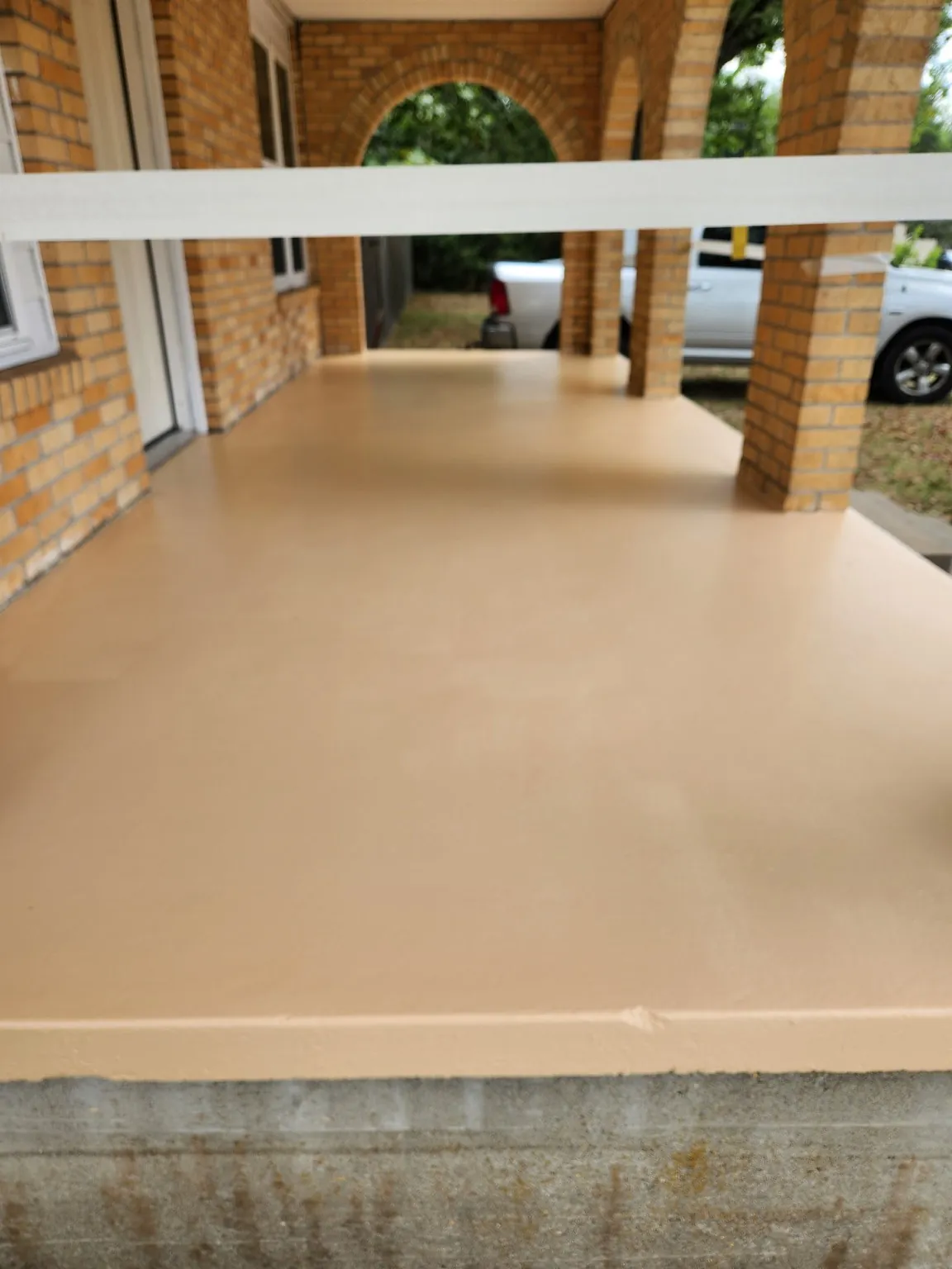 Porch surface and finish work
